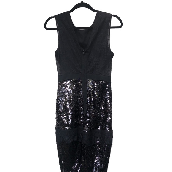 Black Sequined Cocktail Dress size 4 - Picture 9 of 16